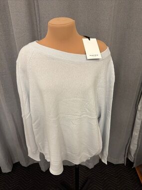 NakedCashmere Sky Blue Knit Top with Crew Neck